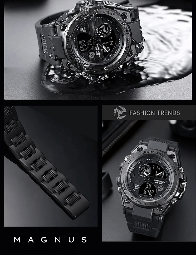 Sanda G Relógio Masculino Esportivo Militar Digital e Analógico